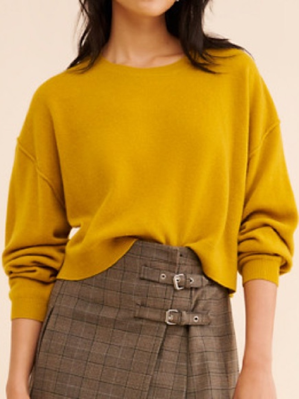 Pilcro By Anthropologie The Alani Cropped Crewneck Cashmere Sweater Size S
